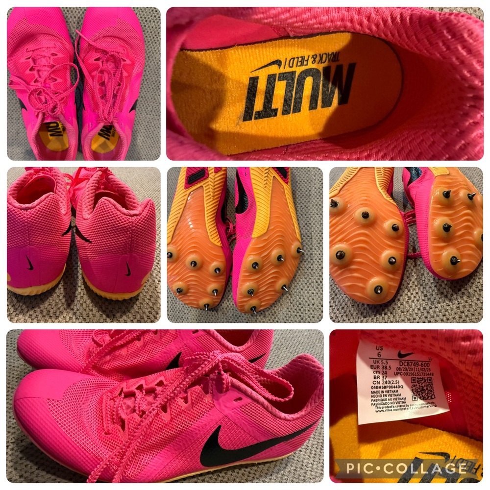 Nike Pink and Yellow Athletic Shoes